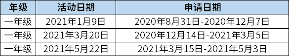 上海中學(xué)國際部2021小學(xué)活動日期