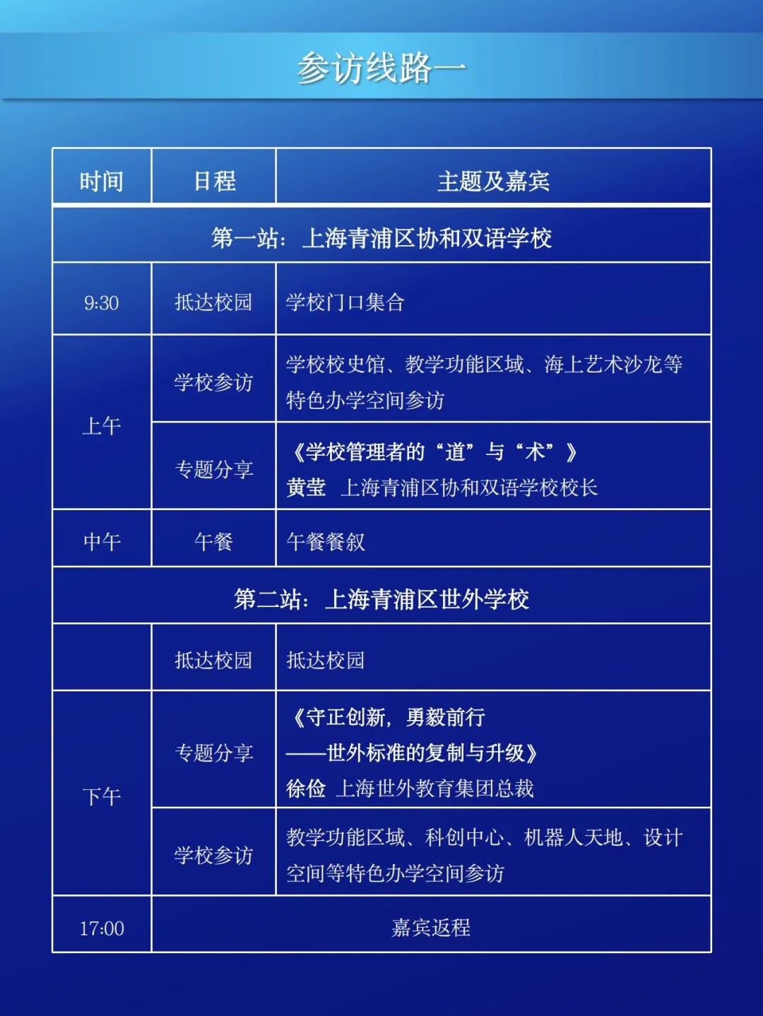 國(guó)際學(xué)校參訪路線一
